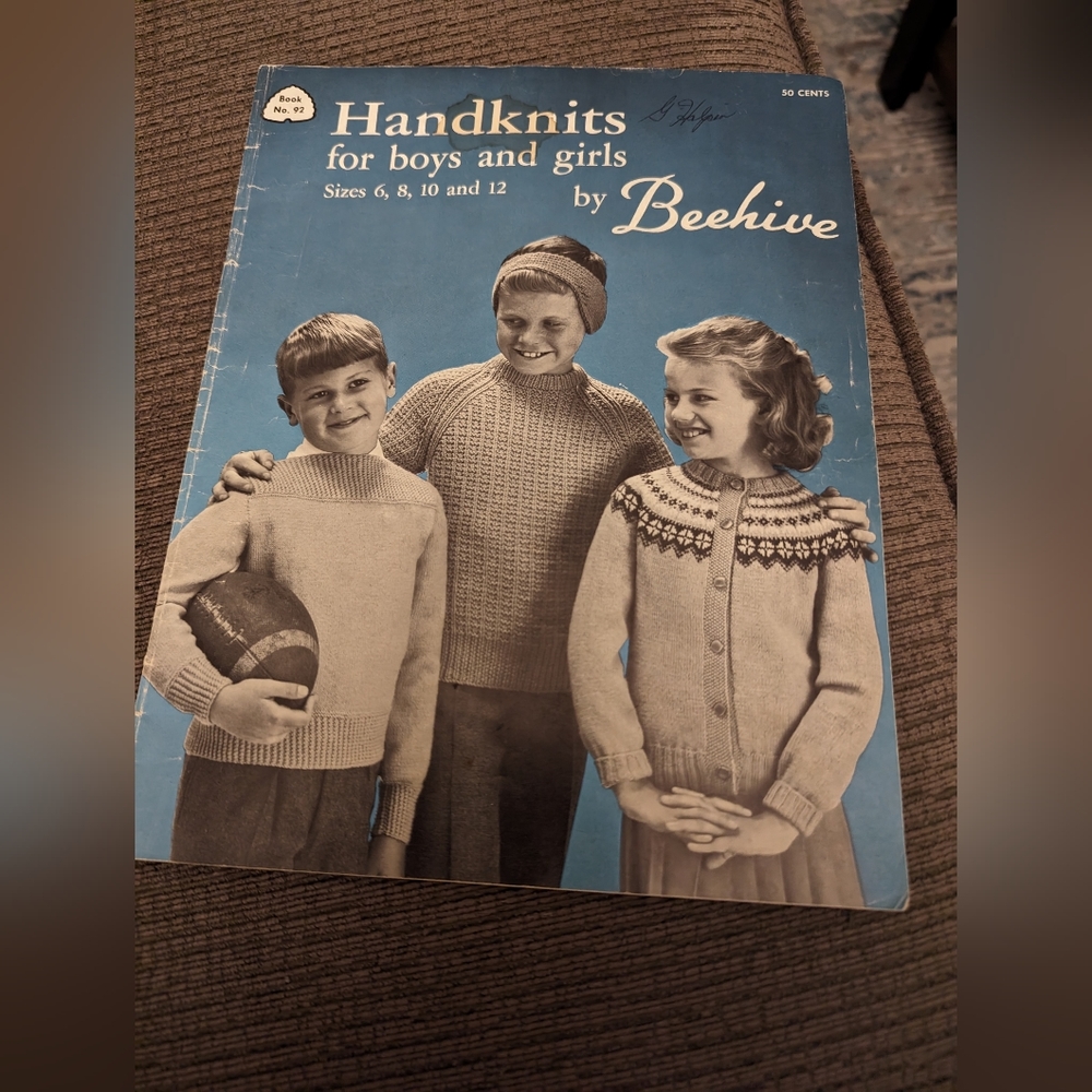 3/$30. Beehive vintage knitting Patterns for boys and Girls.